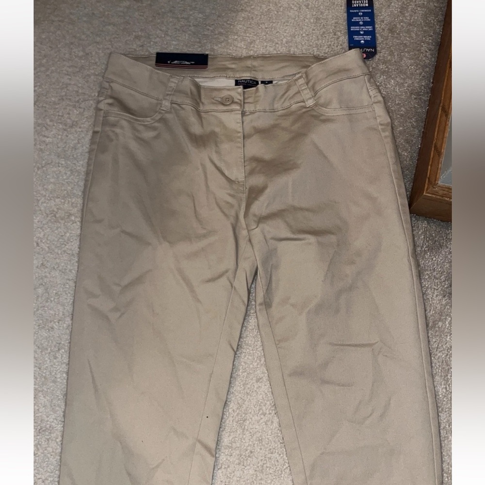 Nautica Girl’s School Uniform Stretch Khaki Pants- Size 5 NWT
